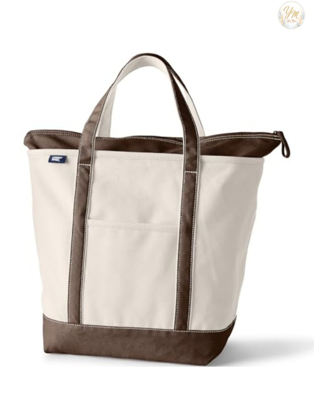 Zip Canvas Tote with Pockets, Water-Resistant, Shoulder Strap